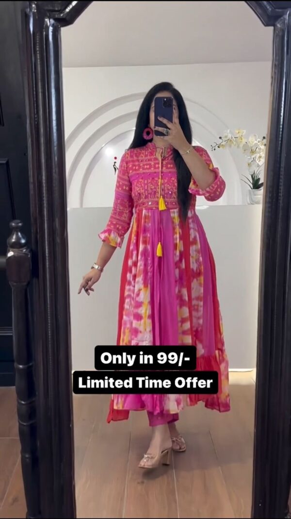 Multi Color Printed Suit Set
