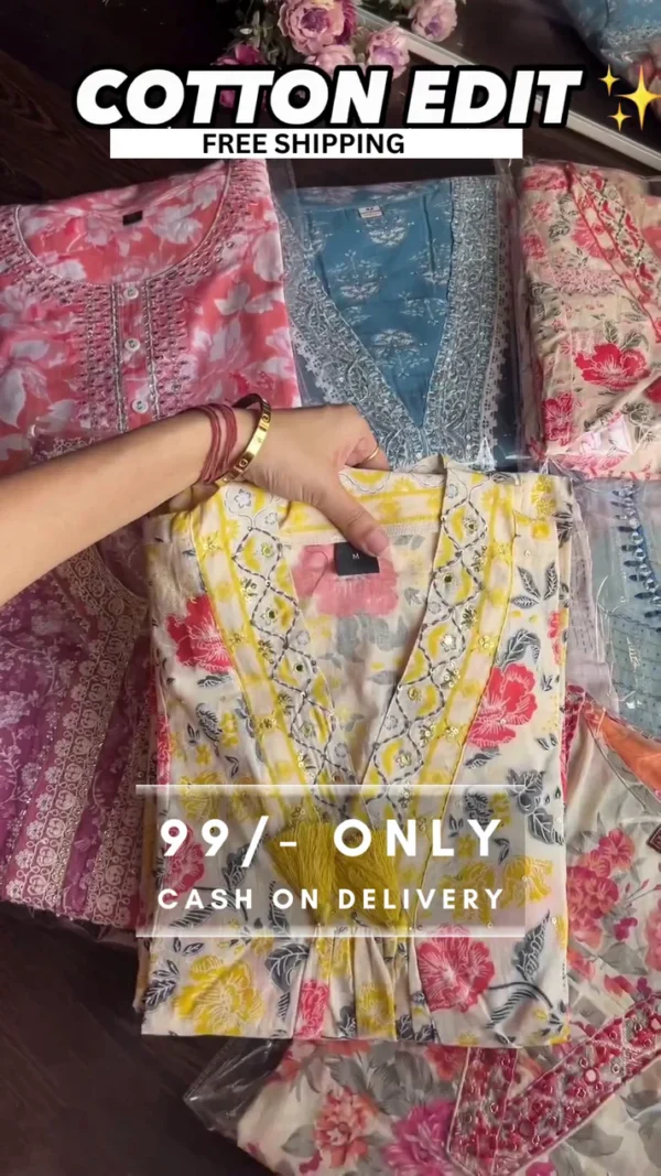 Women Multi Coloured Printed Straight Kurta - Image 3