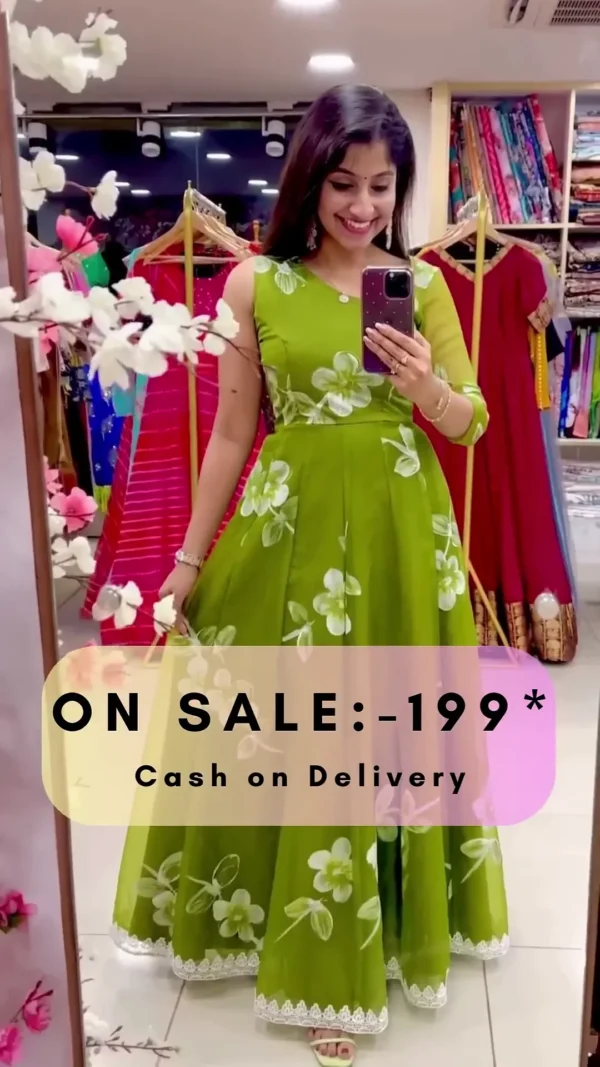Floral Gown For Girls - Image 5