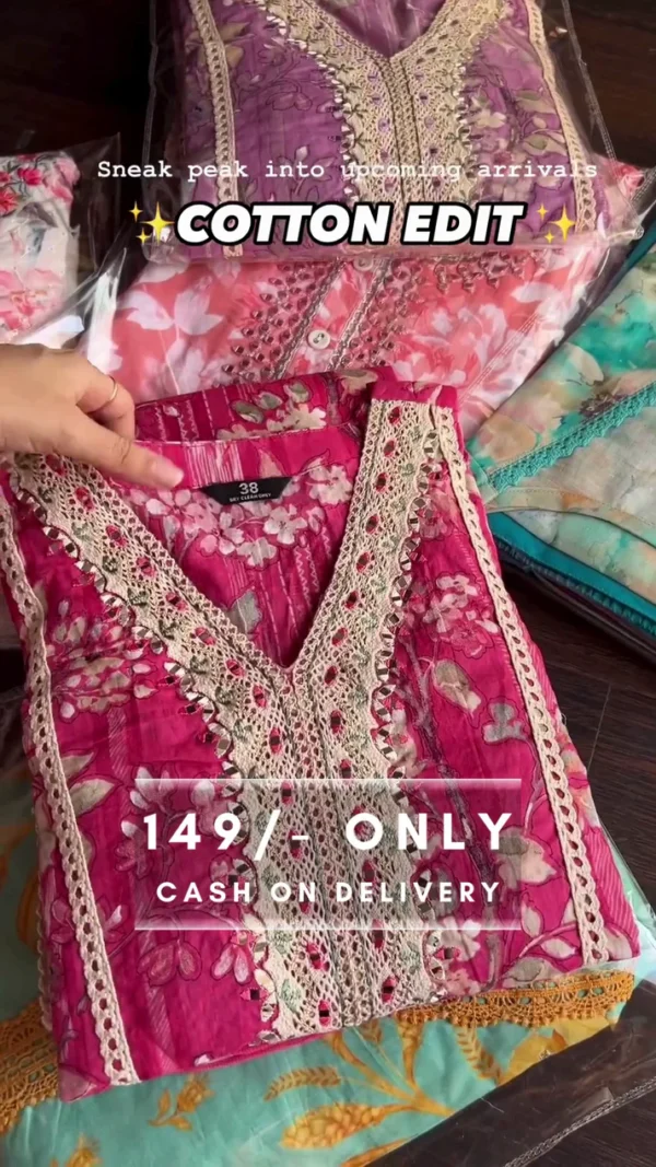 Hand Block Printed Embroidered Kurta Set - Image 2