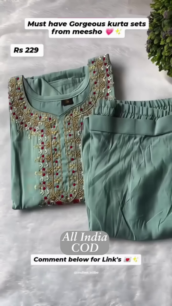 Trendy Women Fashion Kurti Trouser With Dupatta - Image 2