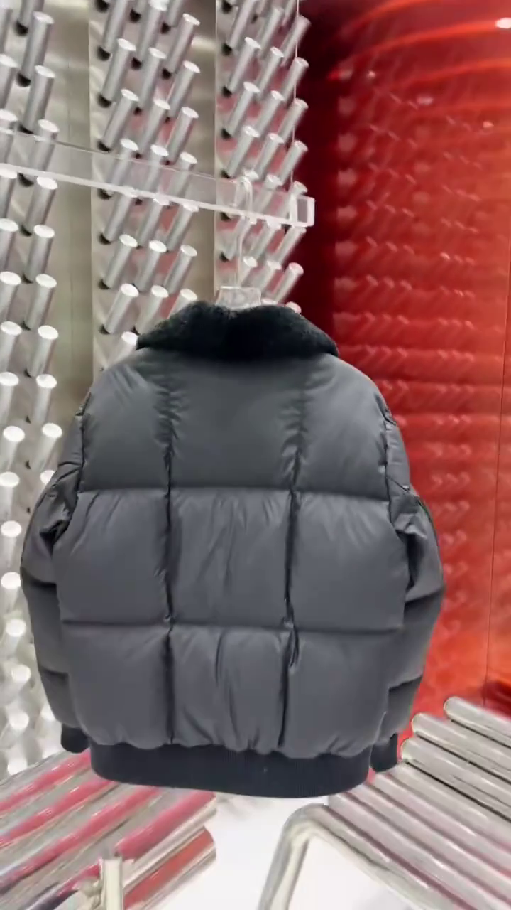 Prada Jacket Puff Black With Fur - Image 3