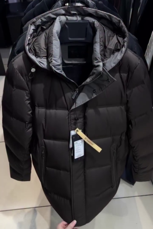 Men's Winter Puffer Jacket Hooded Zip Up Long Coat Warm Quilted Padded Jackets with Pockets