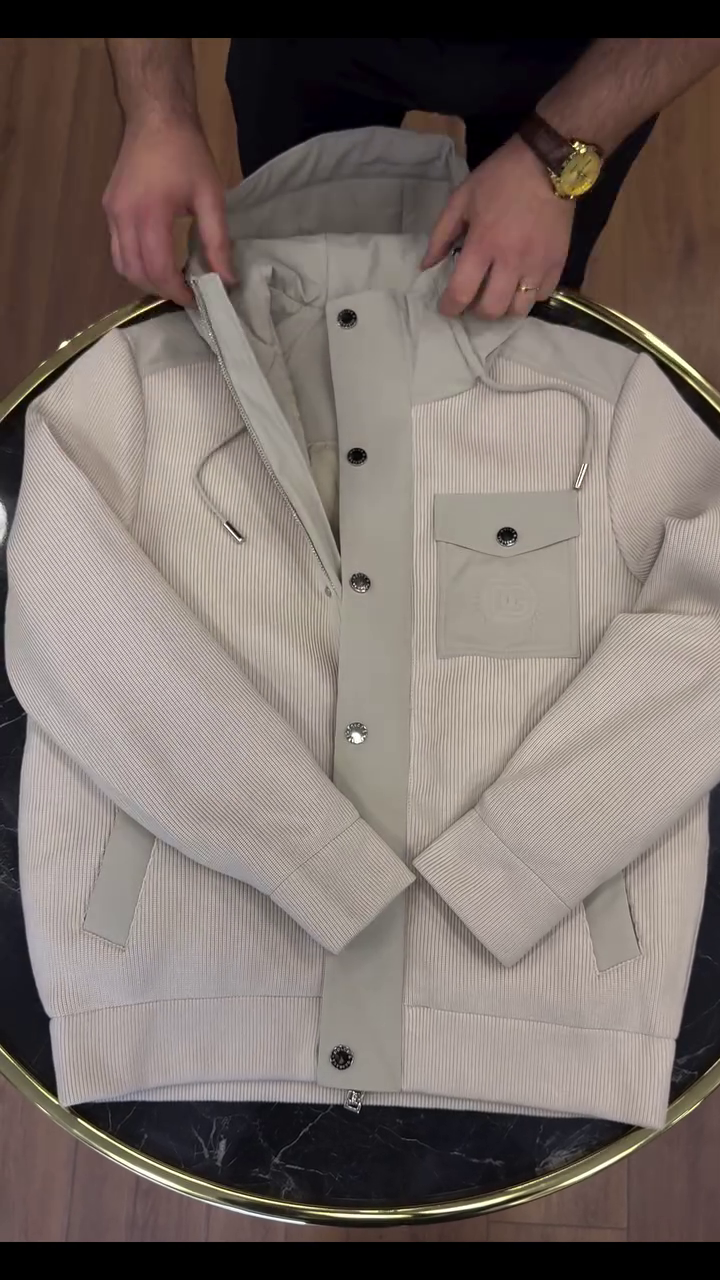 Self Design Hooded Bomber Jacket - Image 2