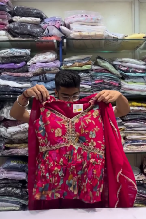 Women's Ethnic Motifs Printed Embellished Ethnic Gown With Dupatta