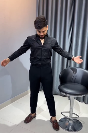 Men’s Casual Cotton Blend Shirt || Long Sleeve Button Down with Spread Collar