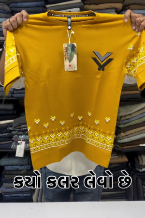 Men's Cotton Round Half Sleeve Printed Regular Fit T-Shirt