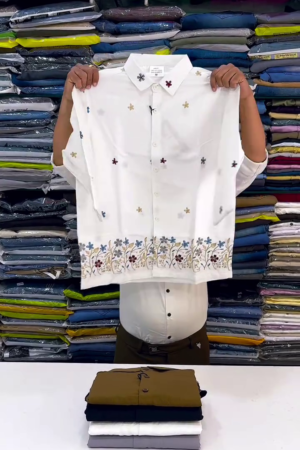 Premium Slim Fit Needle Work Party Shirt