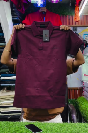 Pure Cotton Polo Collar Slim Fit T-shirt