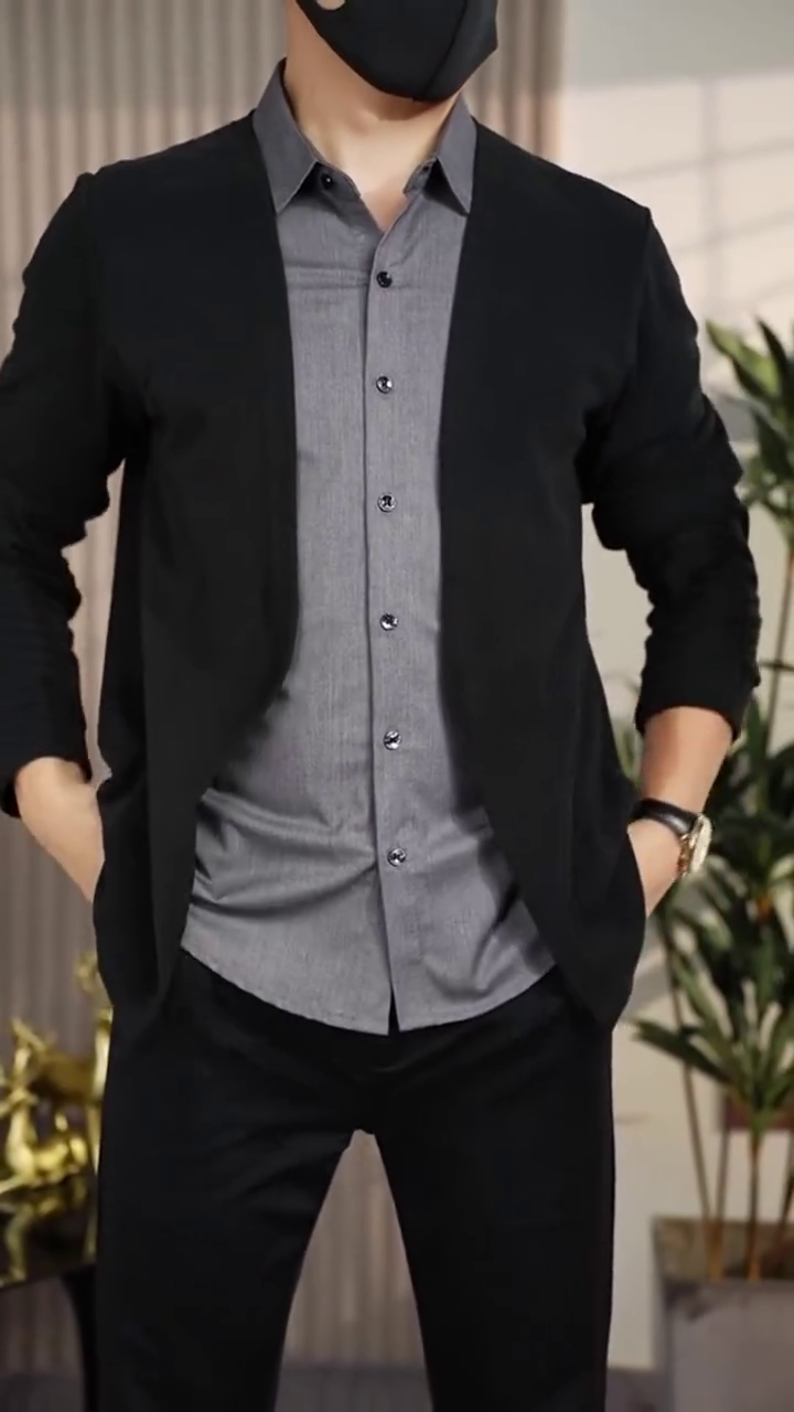 Men’s Casual Cardigan Blazer - Image 2