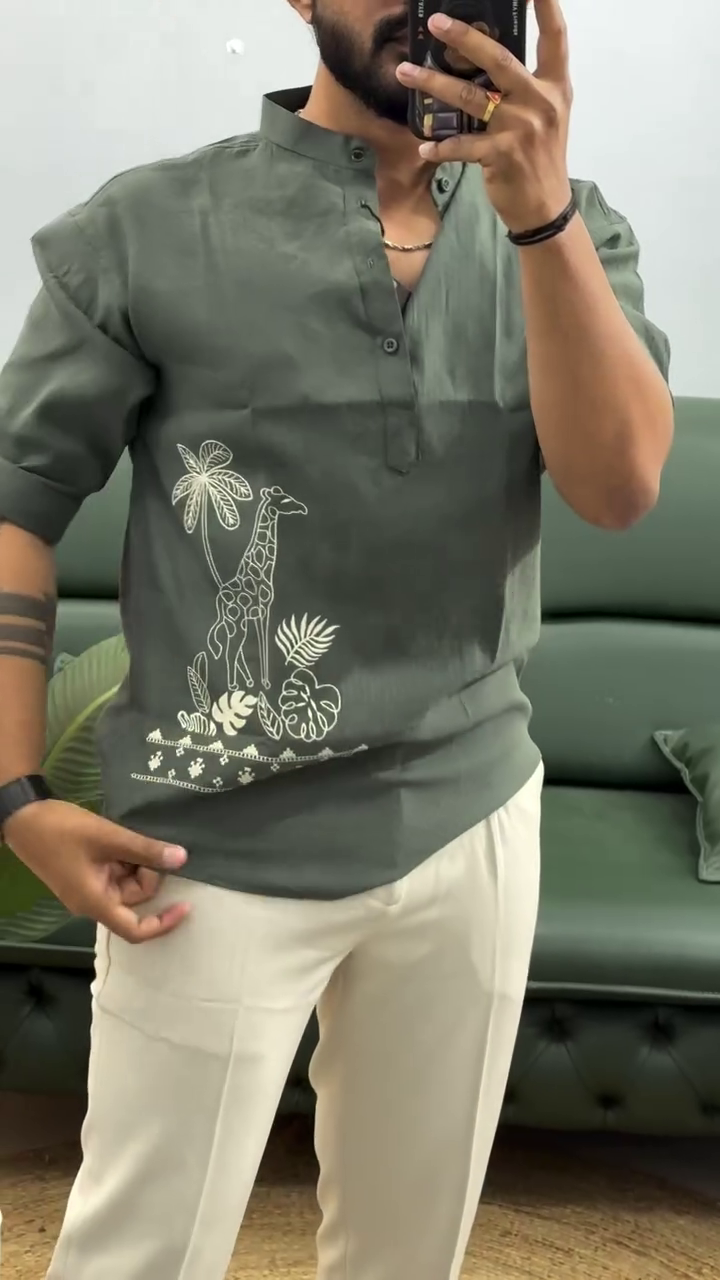 Men Zari A-Line Kurta