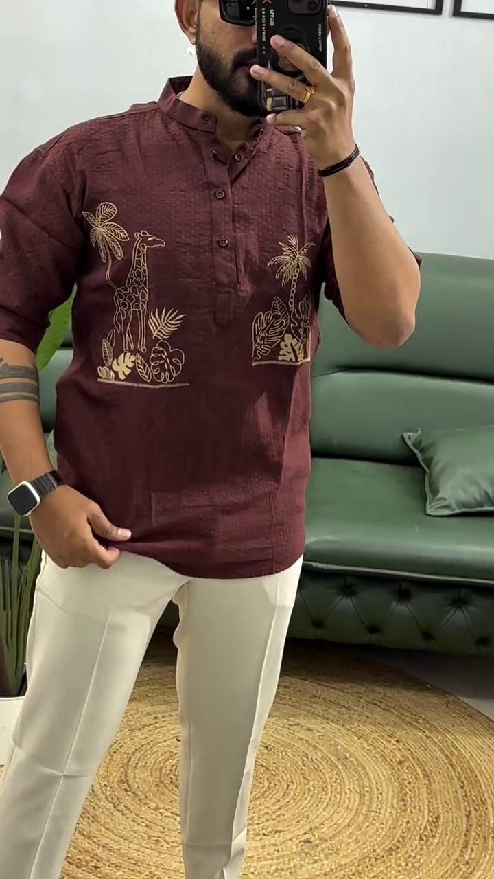 Men Zari A-Line Kurta - Image 5