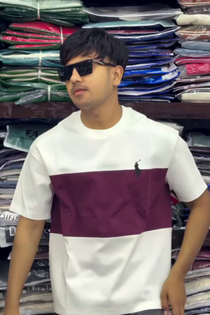 Cotton Blend T-Shirt for Men & Boys | Half Sleeve Color Block Tshirt