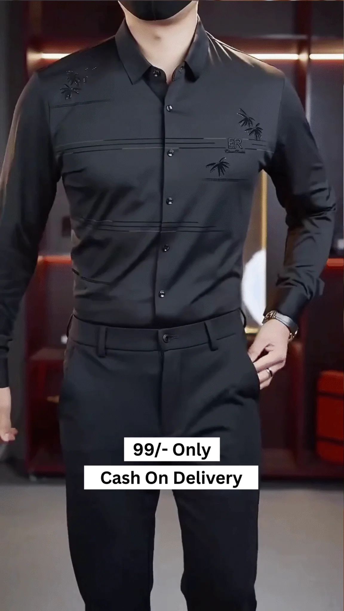Men Regular Fit Solid Spread Collar Formal Shirt - Image 4