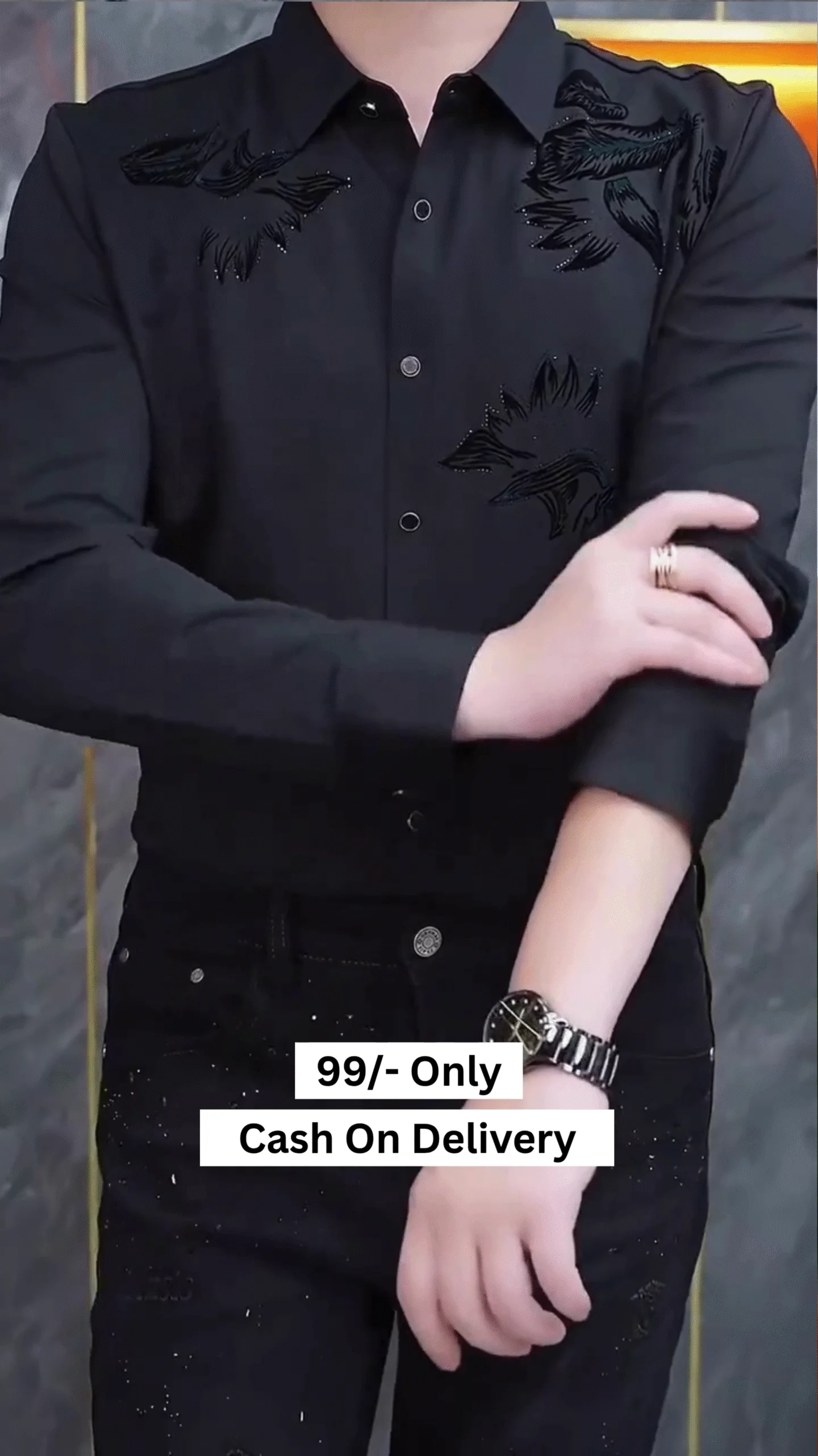 Men Regular Fit Solid Spread Collar Formal Shirt - Image 3