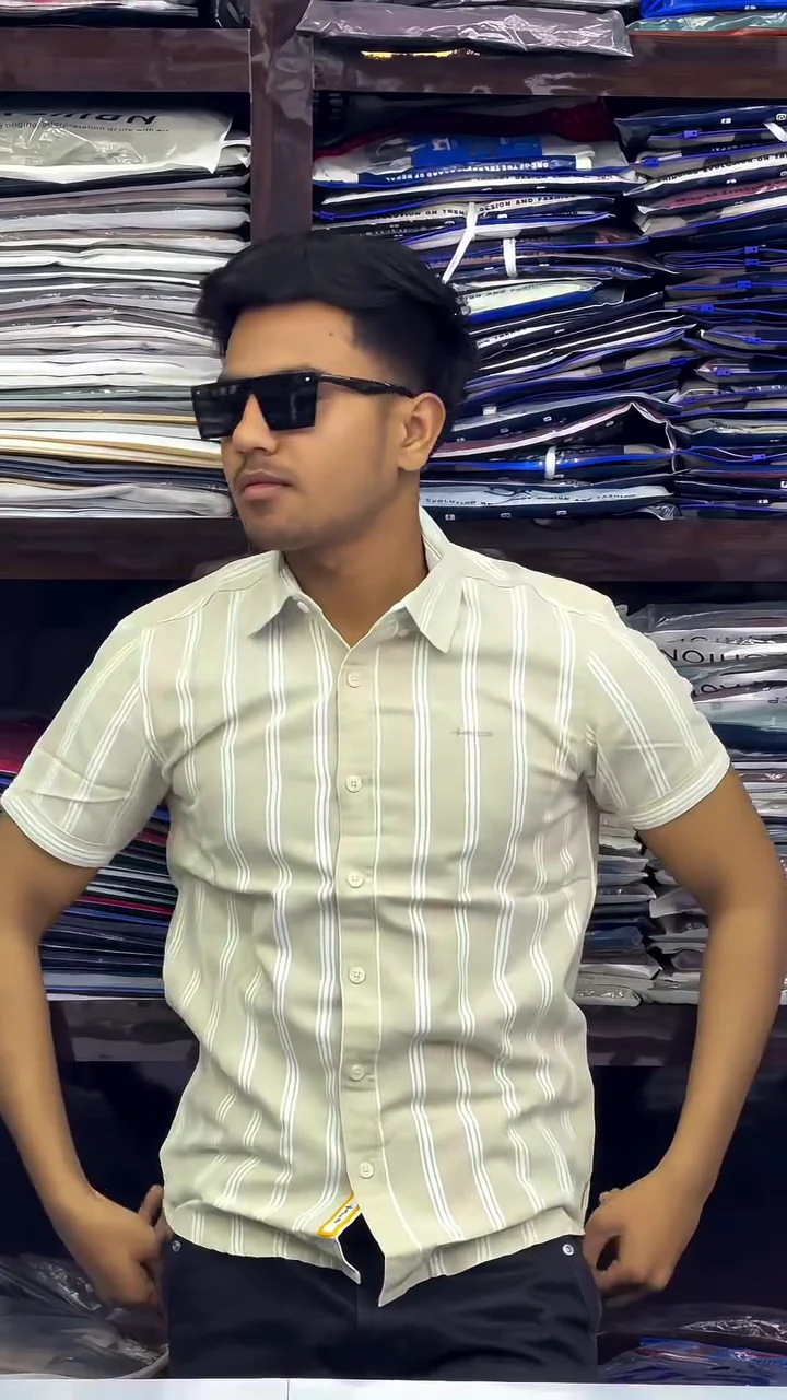 Men’s Cotton Striped Regular Fit Shirt - Image 8