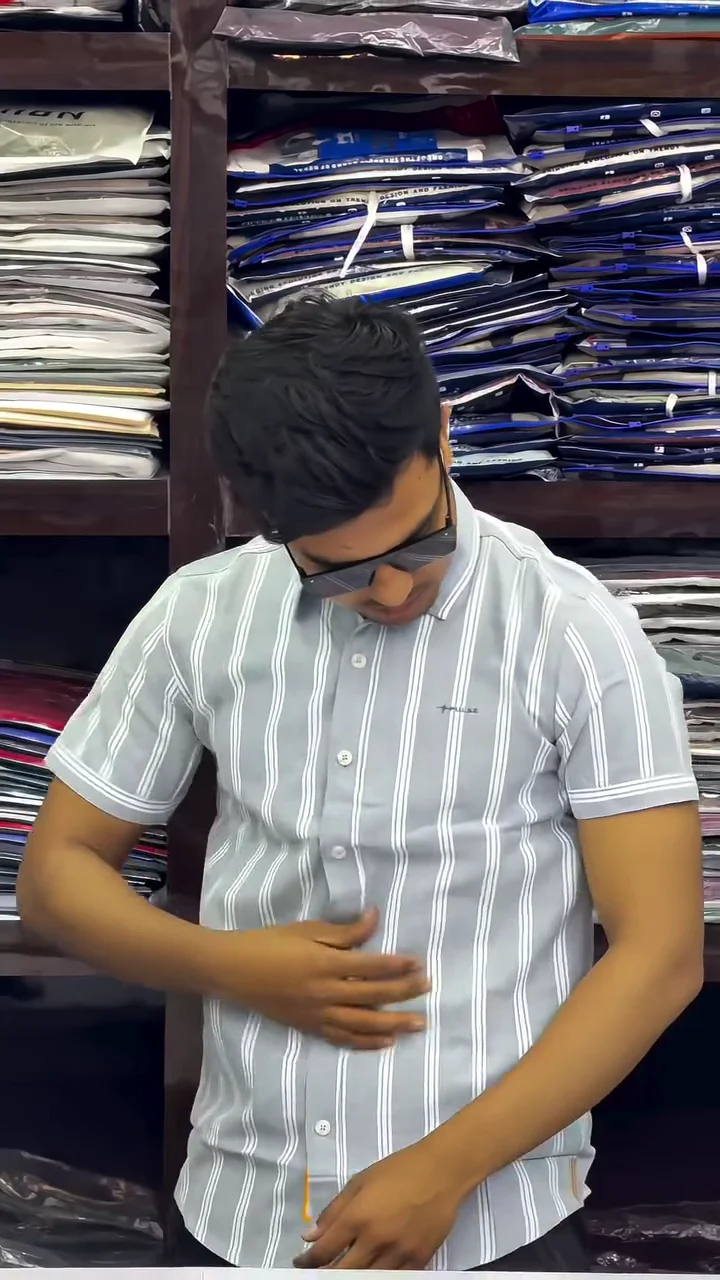 Men’s Cotton Striped Regular Fit Shirt - Image 5