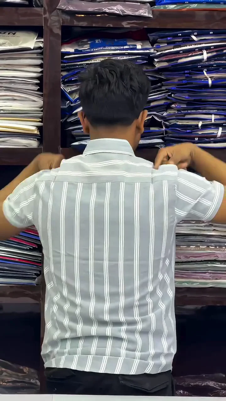 Men’s Cotton Striped Regular Fit Shirt - Image 4