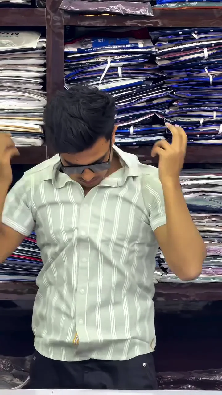 Men’s Cotton Striped Regular Fit Shirt - Image 3