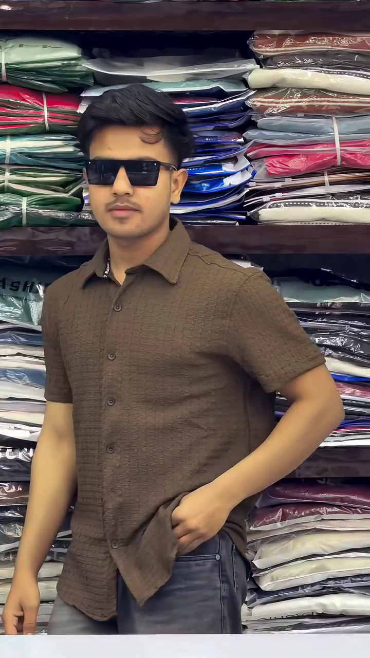 Self Design Textured Comfort Relaxed Fit Cotton Casual Shirt - Image 8