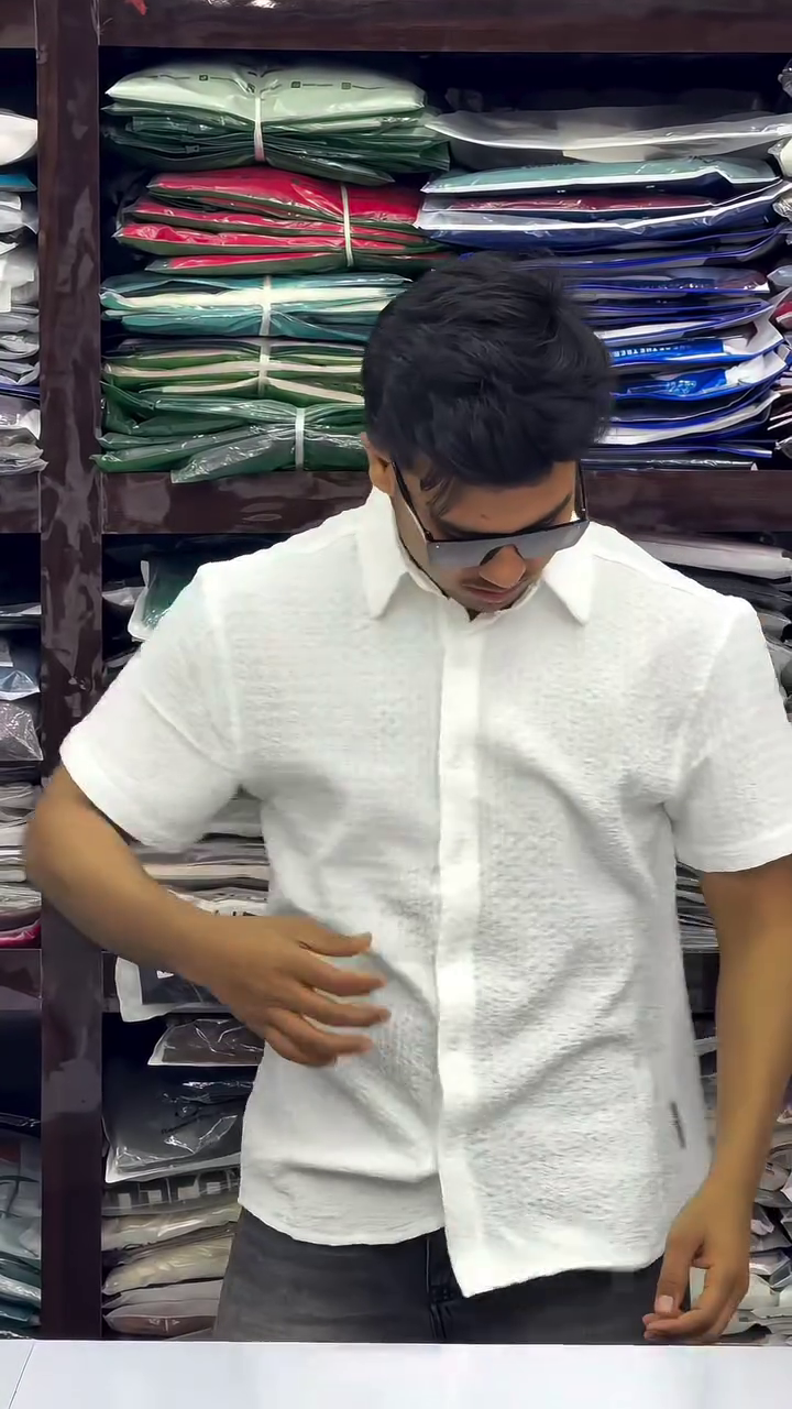 Self Design Textured Comfort Relaxed Fit Cotton Casual Shirt - Image 7