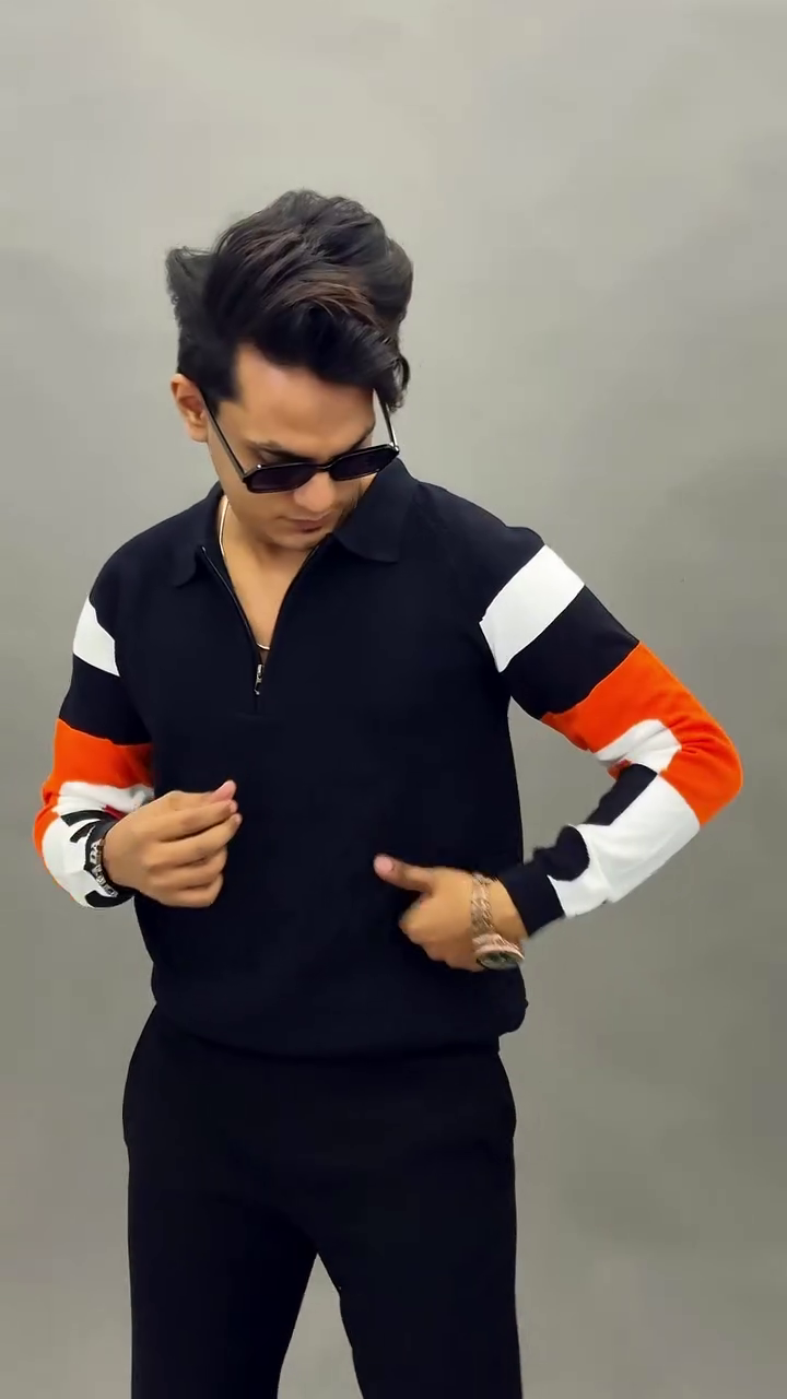 Men's Polo Neck Full Sleeve Regular Fit PolyCotton T-Shirt