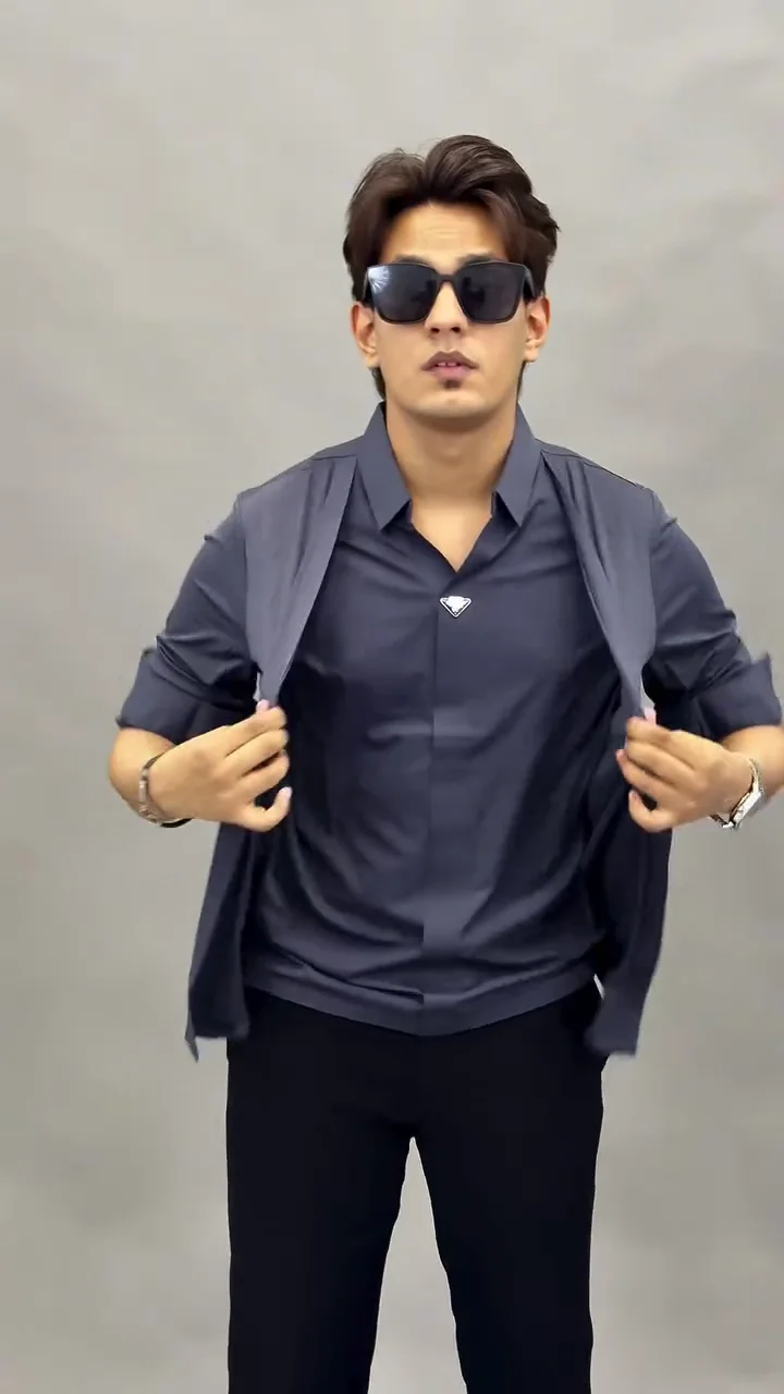 Classic Self Design Spread Collar Casual Shirt - Image 5