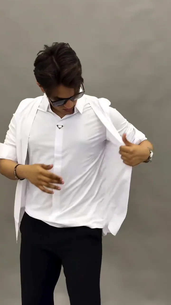 Classic Self Design Spread Collar Casual Shirt - Image 3