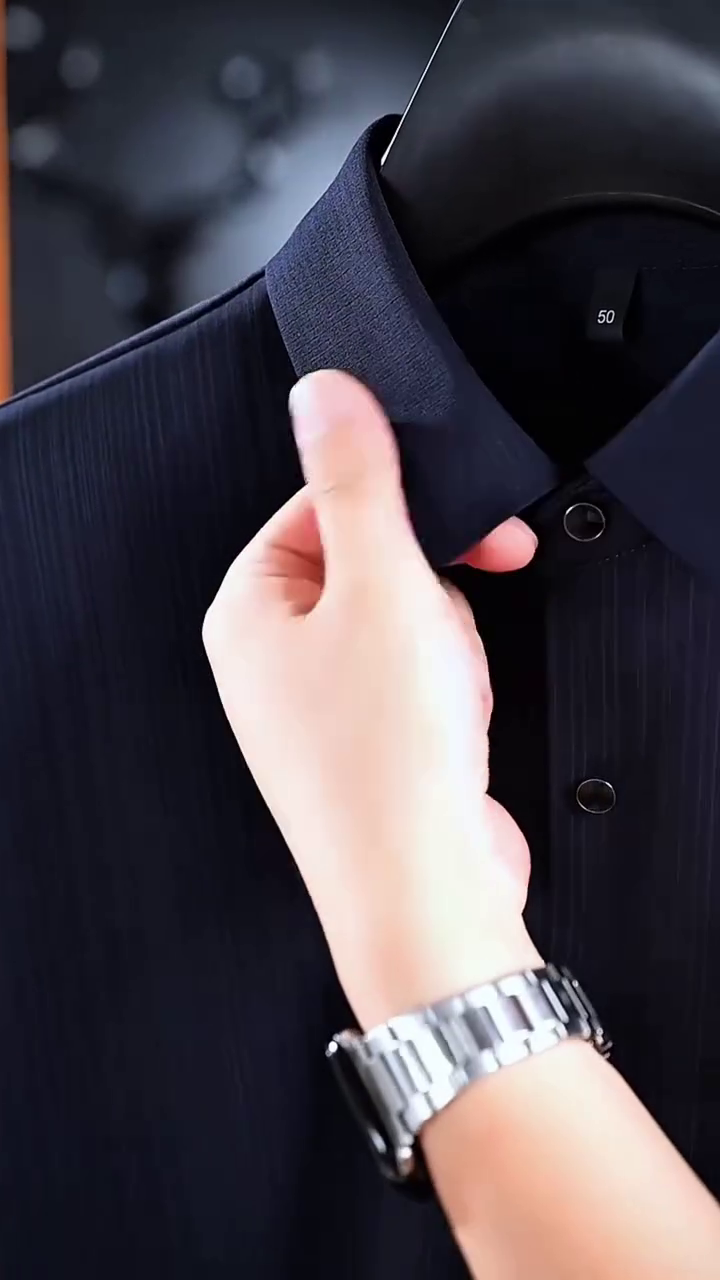 Textured Cutaway Collar Classic Cotton Opaque Shirt - Image 4